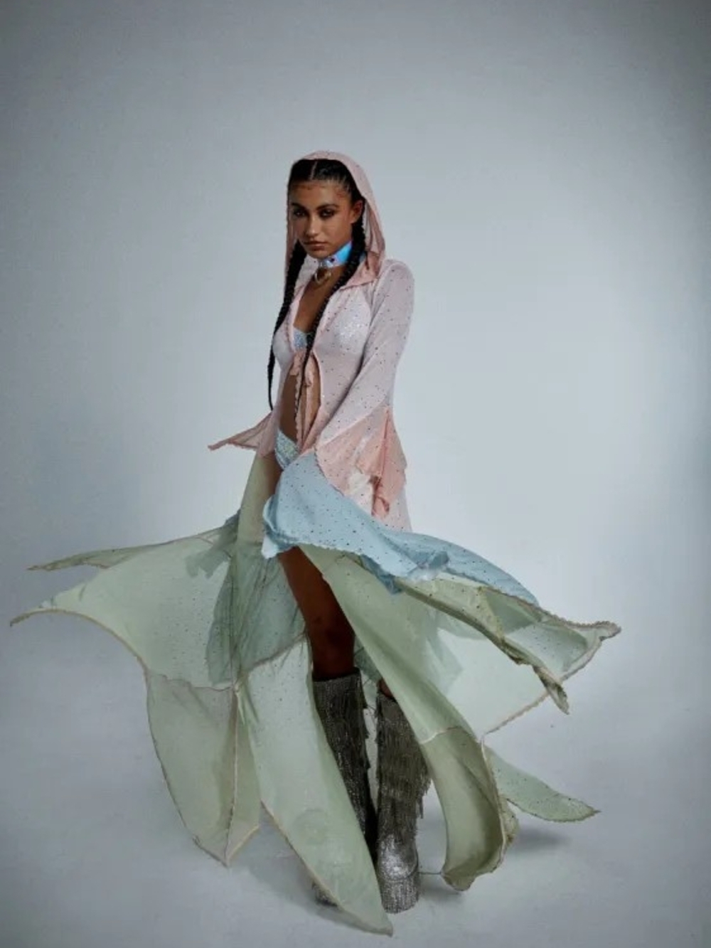 Dolls Kill 

Sparkled Myths Hooded Duster